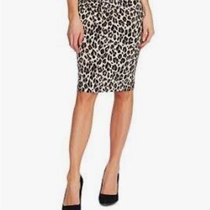 Vince Camuto Black and Brown Knee-Length Pencil Skirt